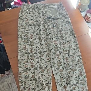Anthropologie Camo Print Pants - Green and Blue